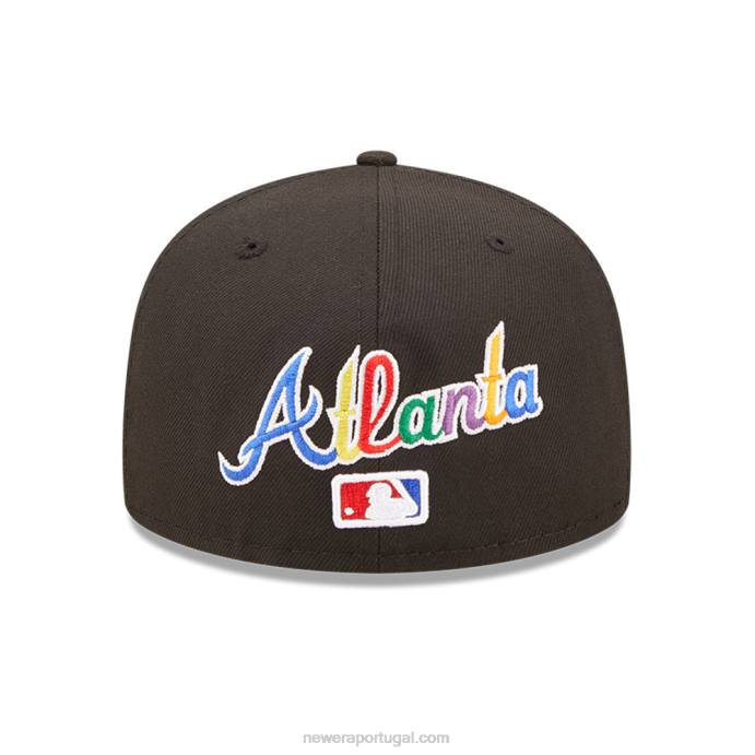 FFTN241 New Era Boné Atlanta Braves MLB Prismatic Black 59Fifty