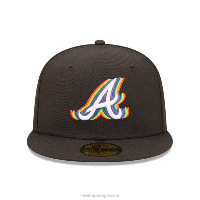 FFTN241 New Era Boné Atlanta Braves MLB Prismatic Black 59Fifty