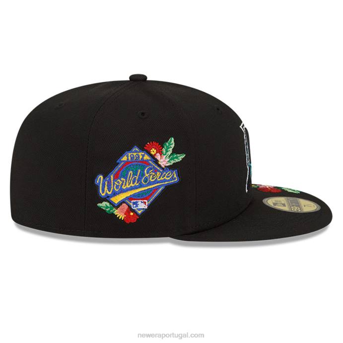 FFTN243 New Era Viseira miami marlins bloom black 59fifty boné justo