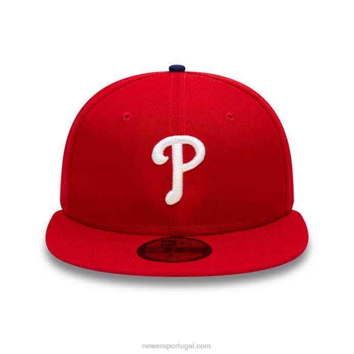 FFTN246 New Era Filadélfia phillies autêntico no campo vermelho 59fifty boné