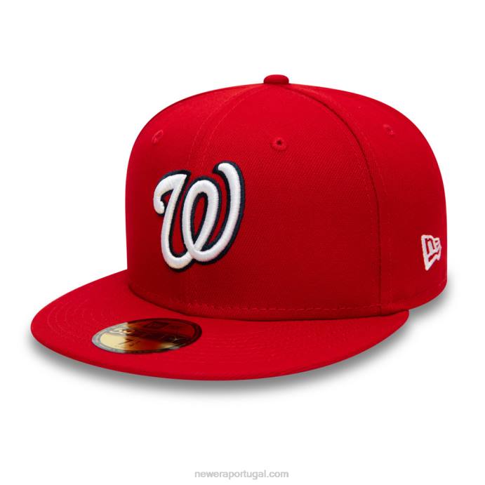 FFTN247 New Era nacionais de Washington autênticos no campo vermelho 59fifty boné