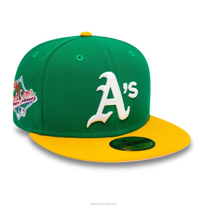 FFTN24 New Era Boné Oakland Athletics 1989 World Series Verde 59Fifty