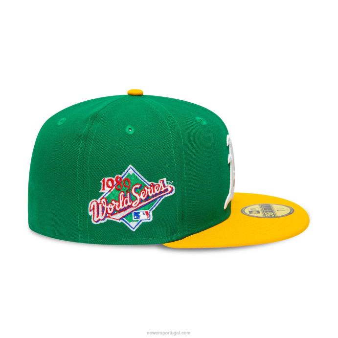 FFTN24 New Era Boné Oakland Athletics 1989 World Series Verde 59Fifty