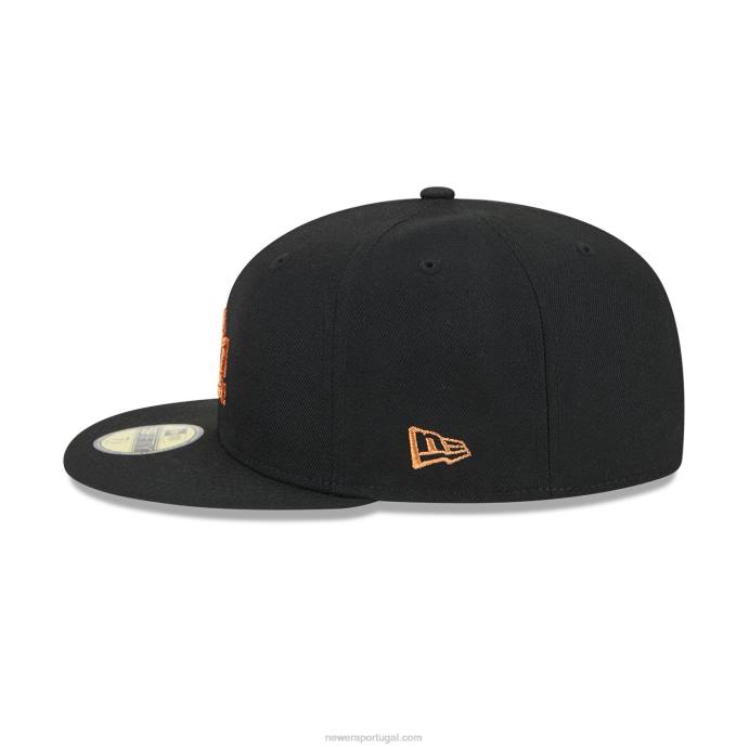 FFTN252 New Era boné justo la dodgers metálico pop preto 59fifty