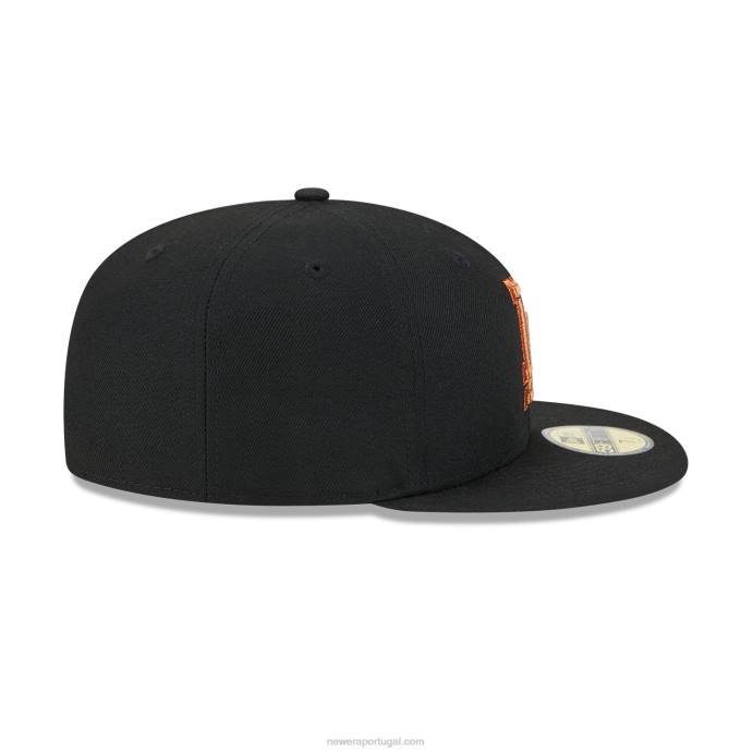 FFTN252 New Era boné justo la dodgers metálico pop preto 59fifty