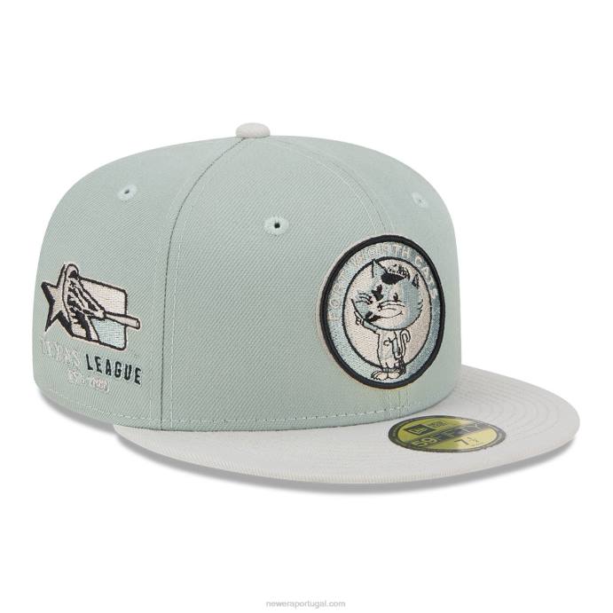 FFTN254 New Era Fort Worth Cats Hometown Roots Green Boné 59Fifty