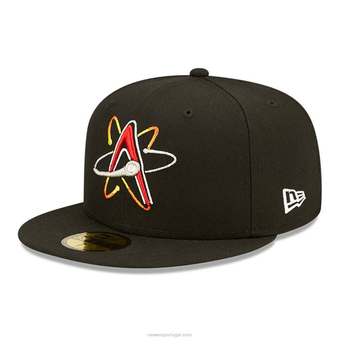 FFTN255 New Era albuquerque isotopes milb boné preto 59fifty