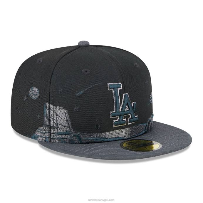 FFTN256 New Era Boné La Dodgers Planetary Black 59Fifty