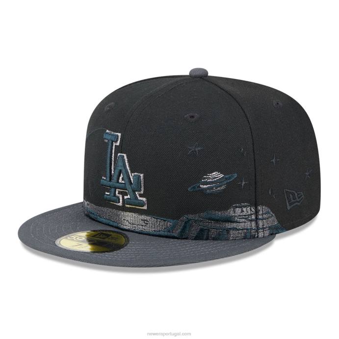 FFTN256 New Era Boné La Dodgers Planetary Black 59Fifty