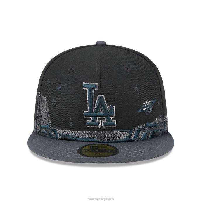 FFTN256 New Era Boné La Dodgers Planetary Black 59Fifty