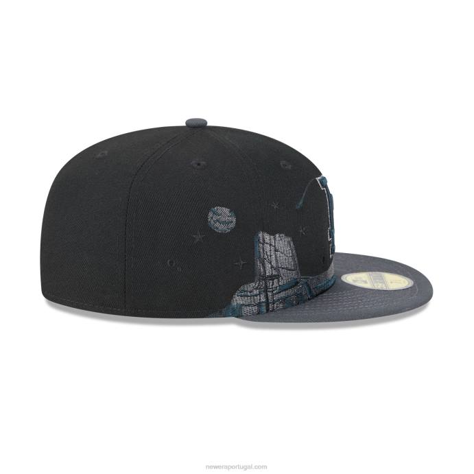 FFTN256 New Era Boné La Dodgers Planetary Black 59Fifty