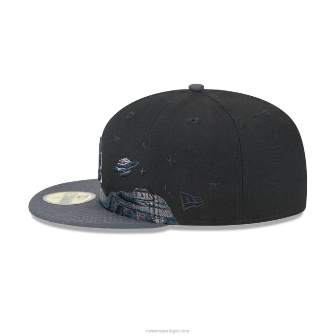 FFTN256 New Era Boné La Dodgers Planetary Black 59Fifty