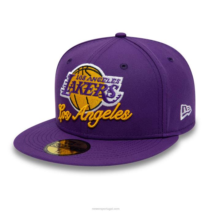 FFTN260 New Era boné justo la lakers dual logo roxo 59fifty