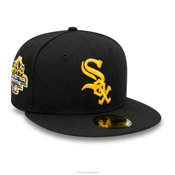 FFTN264 New Era Boné chicago white sox preto e amarelo 59fifty