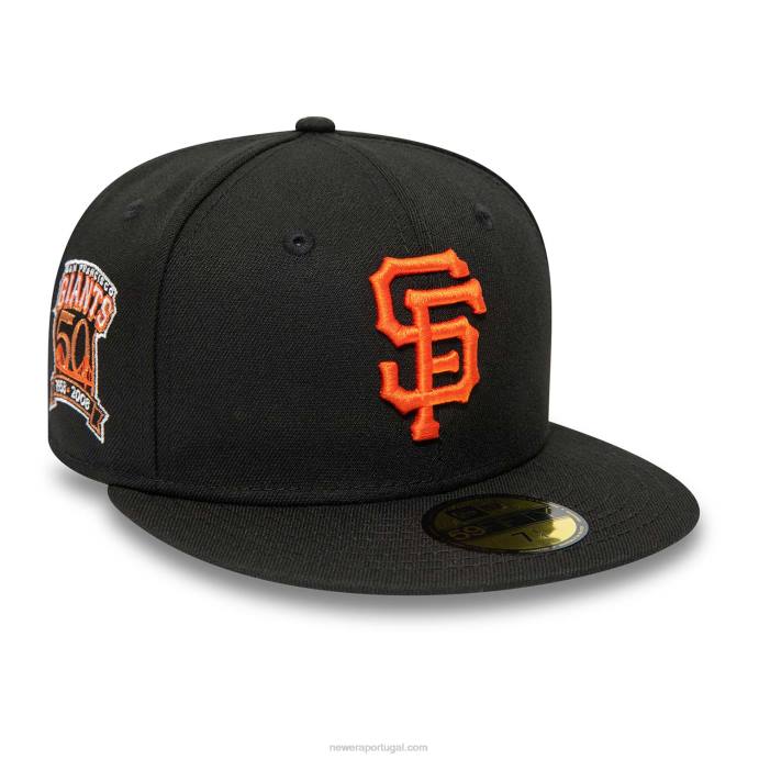 FFTN265 New Era San Francisco Giants 50º aniversário boné preto 59fifty