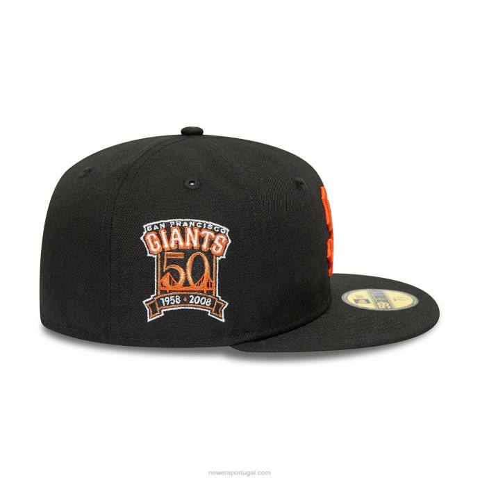 FFTN265 New Era San Francisco Giants 50º aniversário boné preto 59fifty