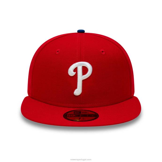 FFTN269 New Era Boné philadelphia phillies de lã premium vermelho 59fifty