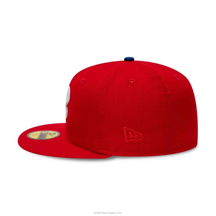 FFTN269 New Era Boné philadelphia phillies de lã premium vermelho 59fifty
