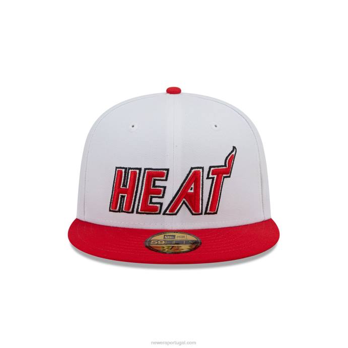 FFTN270 New Era Boné miami heat nba clássico branco 59fifty ajustado