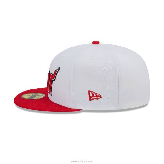 FFTN270 New Era Boné miami heat nba clássico branco 59fifty ajustado