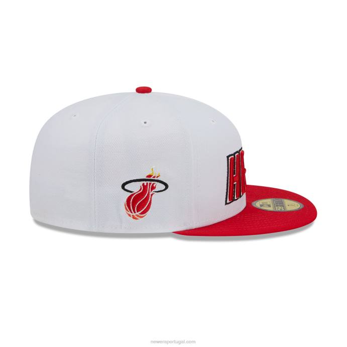 FFTN270 New Era Boné miami heat nba clássico branco 59fifty ajustado