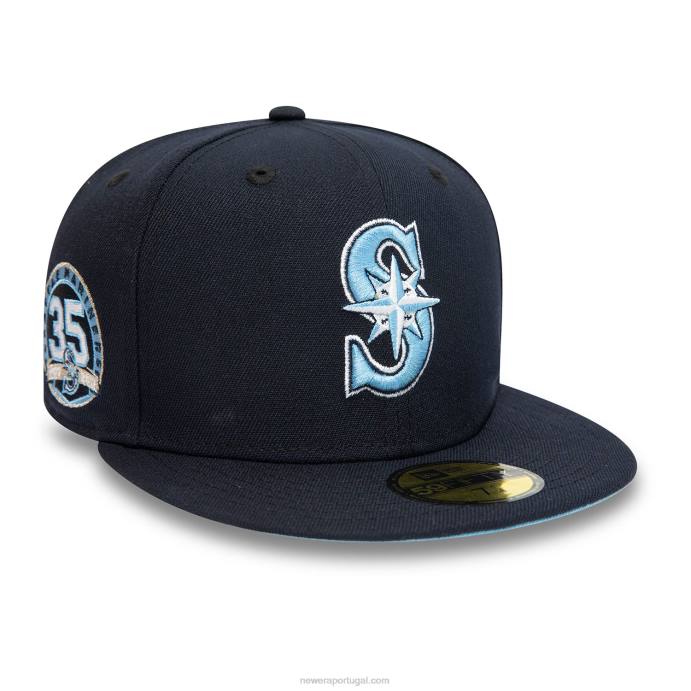 FFTN271 New Era boné ajustado seattle mariners 35 anos navy 59fifty