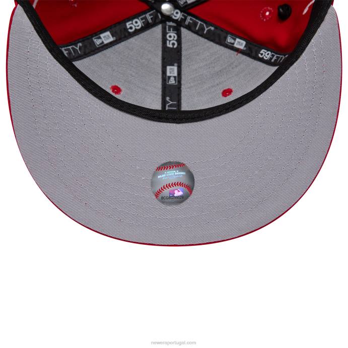 FFTN274 New Era Boné Cincinnati Reds Historical Champs Red 59Fifty