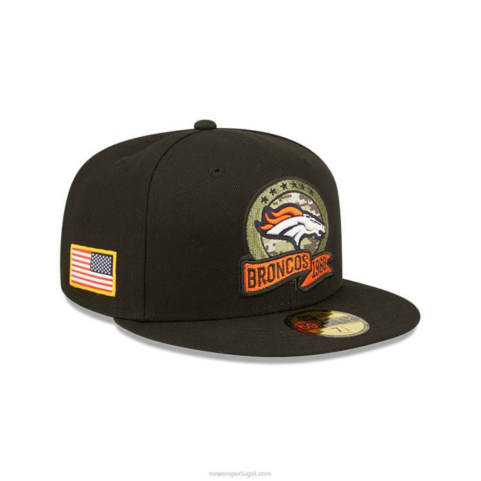 FFTN276 New Era denver broncos nfl salute to service boné preto 59fifty