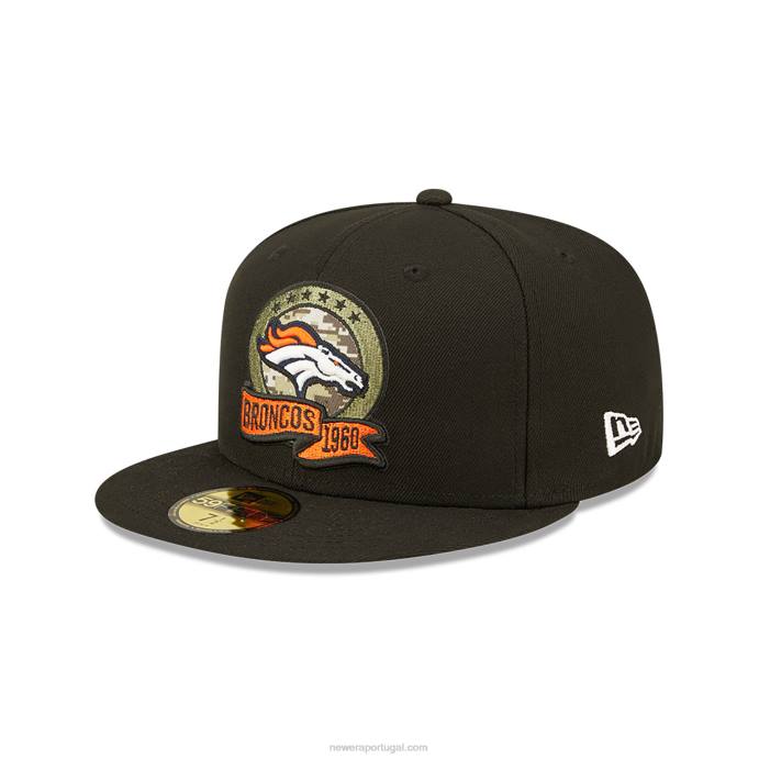 FFTN276 New Era denver broncos nfl salute to service boné preto 59fifty