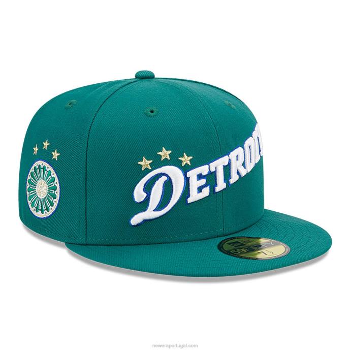 FFTN27 New Era boné ajustado Detroit pistões autênticos City Green 59fifty