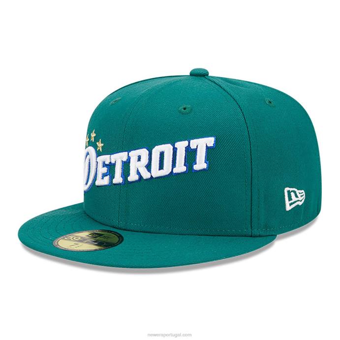 FFTN27 New Era boné ajustado Detroit pistões autênticos City Green 59fifty