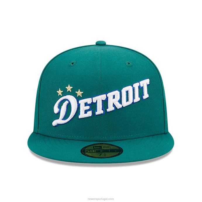FFTN27 New Era boné ajustado Detroit pistões autênticos City Green 59fifty