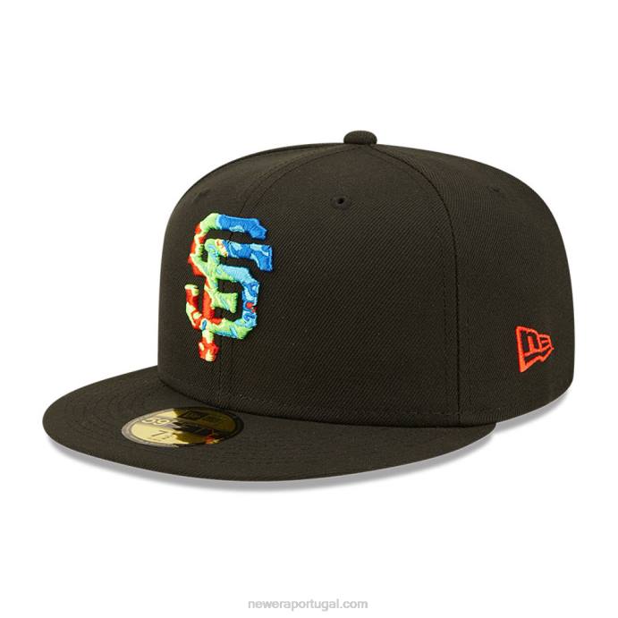 FFTN289 New Era Boné San Francisco Giants Infravermelho Preto 59Fifty