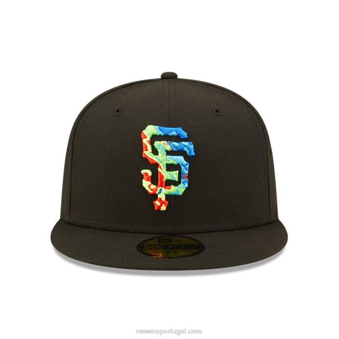 FFTN289 New Era Boné San Francisco Giants Infravermelho Preto 59Fifty