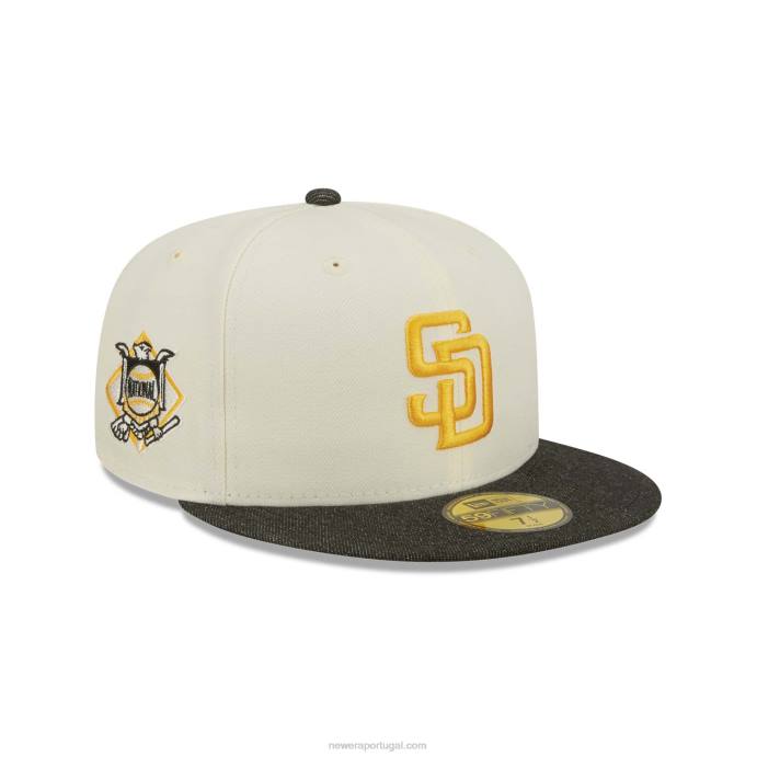 FFTN292 New Era san diego padres mlb boné preto cromado branco 59fifty