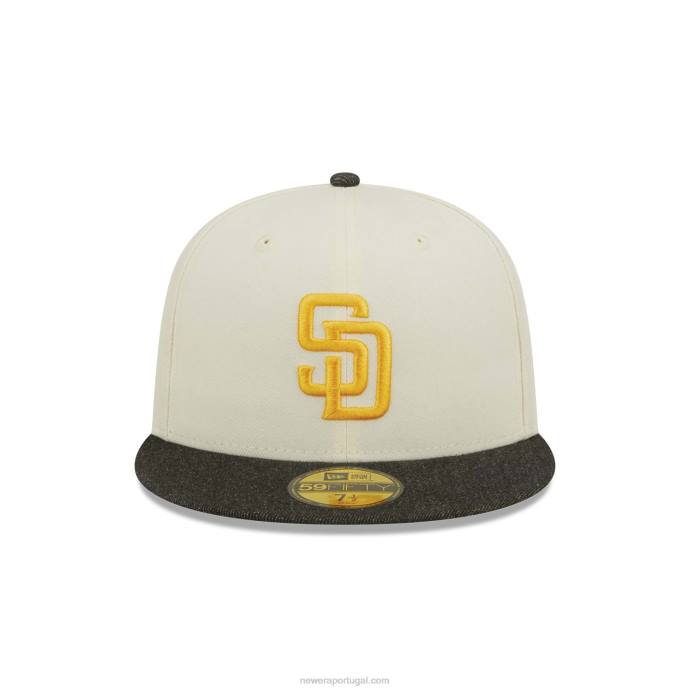 FFTN292 New Era san diego padres mlb boné preto cromado branco 59fifty