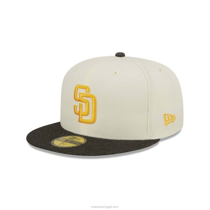 FFTN292 New Era san diego padres mlb boné preto cromado branco 59fifty