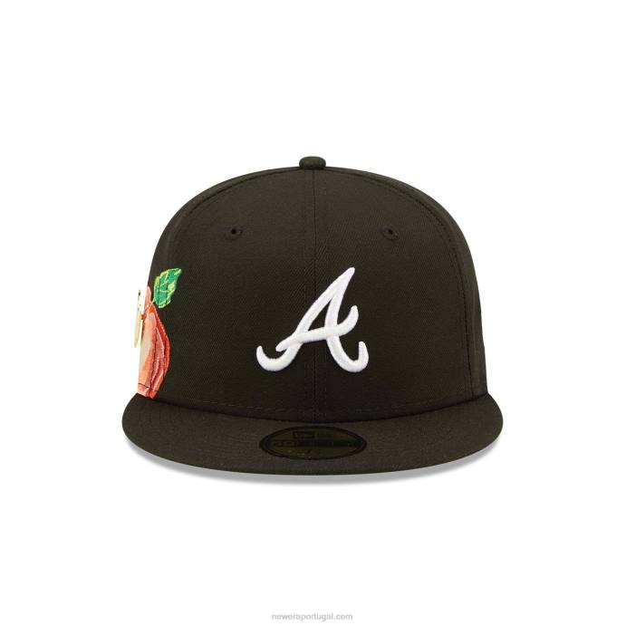 FFTN293 New Era Boné Atlanta Braves Fruit Black 59Fifty
