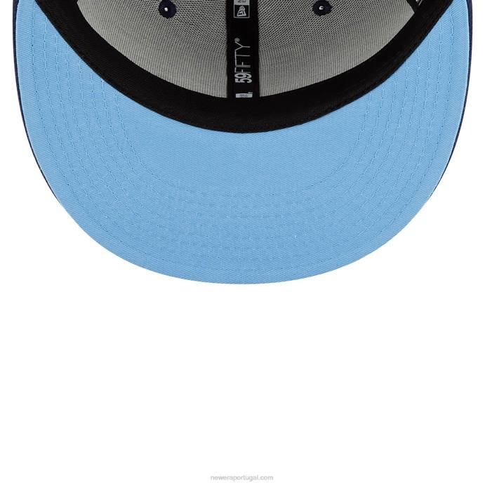 FFTN294 New Era tampa bay rays patch lateral bloom blue 59fifty boné ajustado