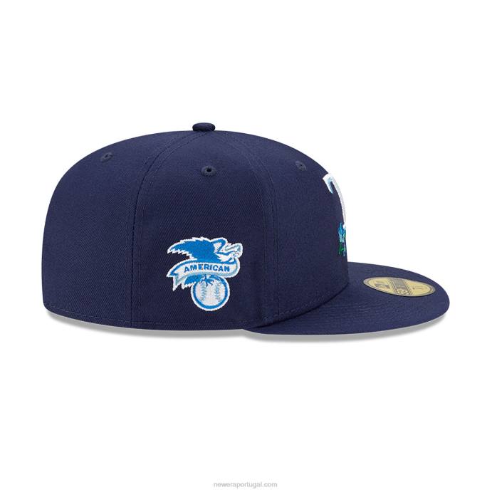 FFTN294 New Era tampa bay rays patch lateral bloom blue 59fifty boné ajustado