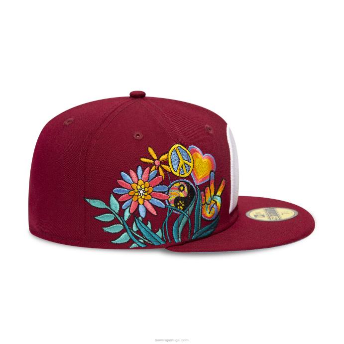 FFTN295 New Era Boné philadelphia phillies groovy vermelho escuro 59fifty