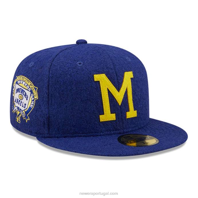 FFTN297 New Era Boné de lã Milwaukee Brewers azul 59fifty
