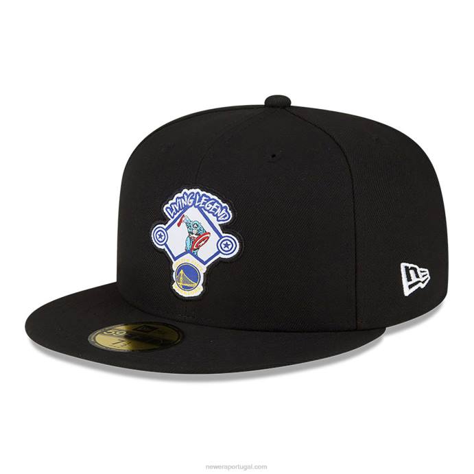 FFTN2 New Era Golden State Warriors nba x marvel capitão américa boné preto 59fifty