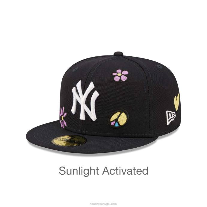 FFTN301 New Era boné new york yankees mlb luz solar pop marinho 59fifty