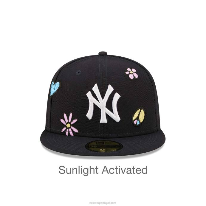 FFTN301 New Era boné new york yankees mlb luz solar pop marinho 59fifty