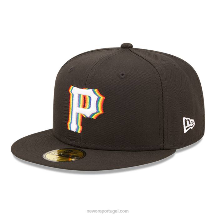 FFTN303 New Era boné justo pittsburgh pirates mlb prismatic preto 59fifty