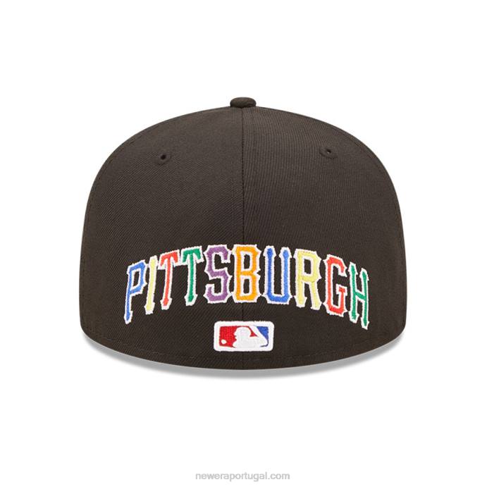 FFTN303 New Era boné justo pittsburgh pirates mlb prismatic preto 59fifty
