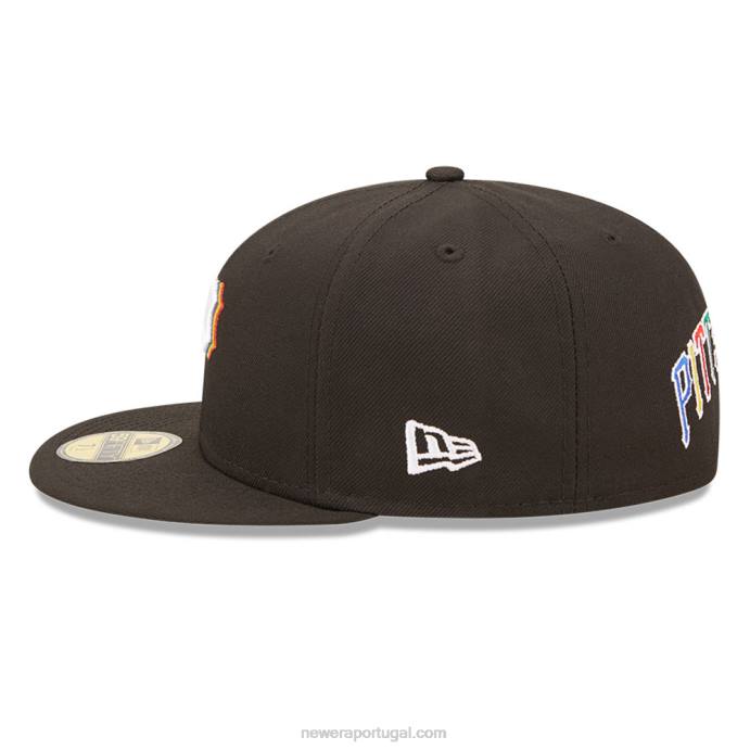 FFTN303 New Era boné justo pittsburgh pirates mlb prismatic preto 59fifty
