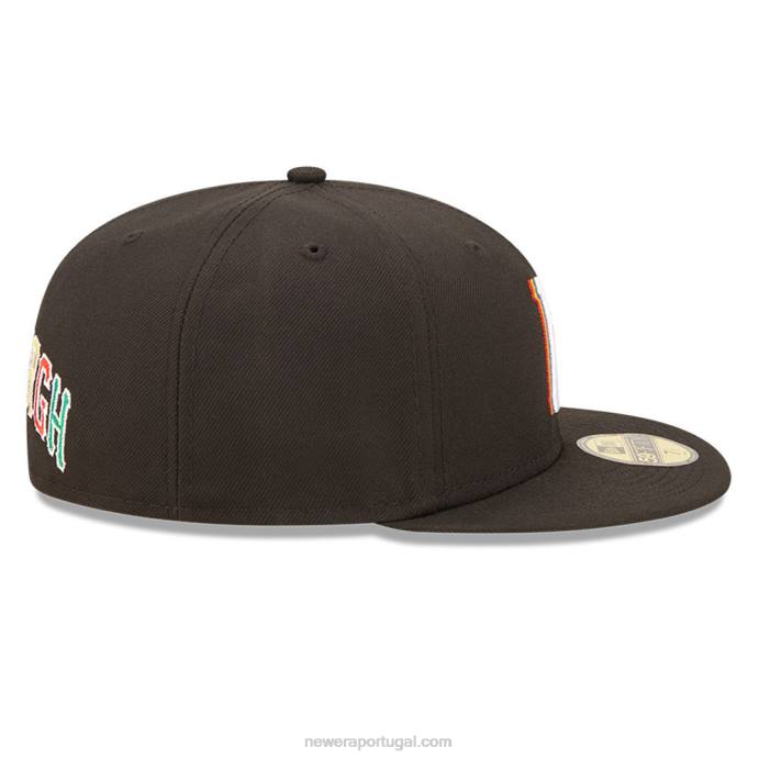 FFTN303 New Era boné justo pittsburgh pirates mlb prismatic preto 59fifty