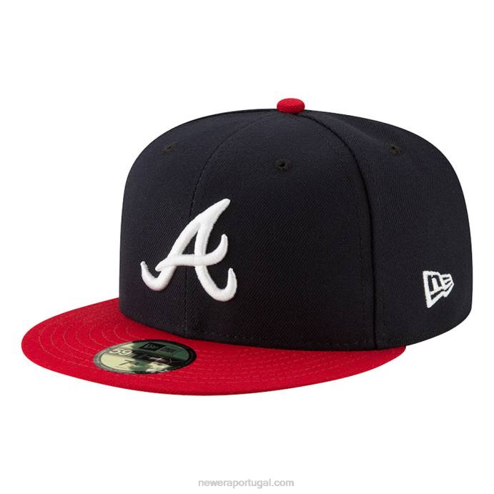 FFTN304 New Era Atlanta Braves autêntico em campo casa boné 59fifty da marinha
